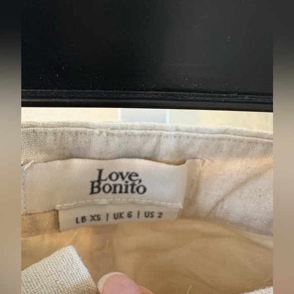 Love Bonito Nida Linen Straight Leg Pants in Cream - Size XS (US 2) - Picture 10 of 11